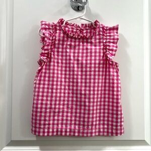 J.Crew Crewcuts Girls' Sleeveless Ruffle Cotton Top in Gingham Size 6